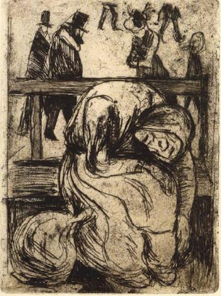 Old woman on a bench by Edvard Munch