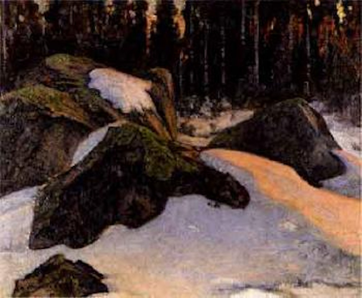 Sunshine through the trees, winter evening by Anshelm Schultzberg