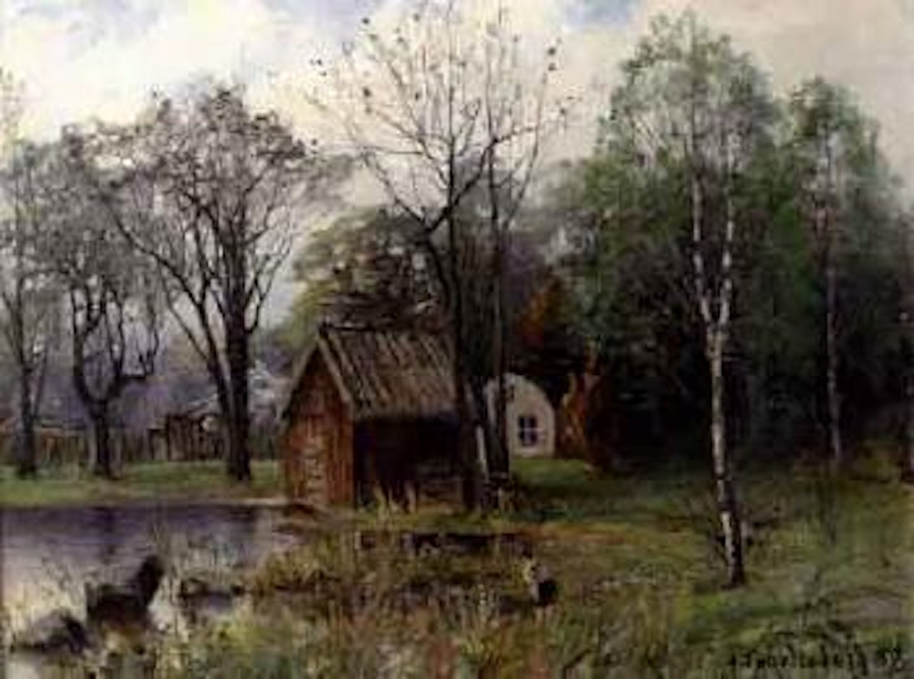 Spring landscape from Duvnas, Stockholm by Anshelm Schultzberg