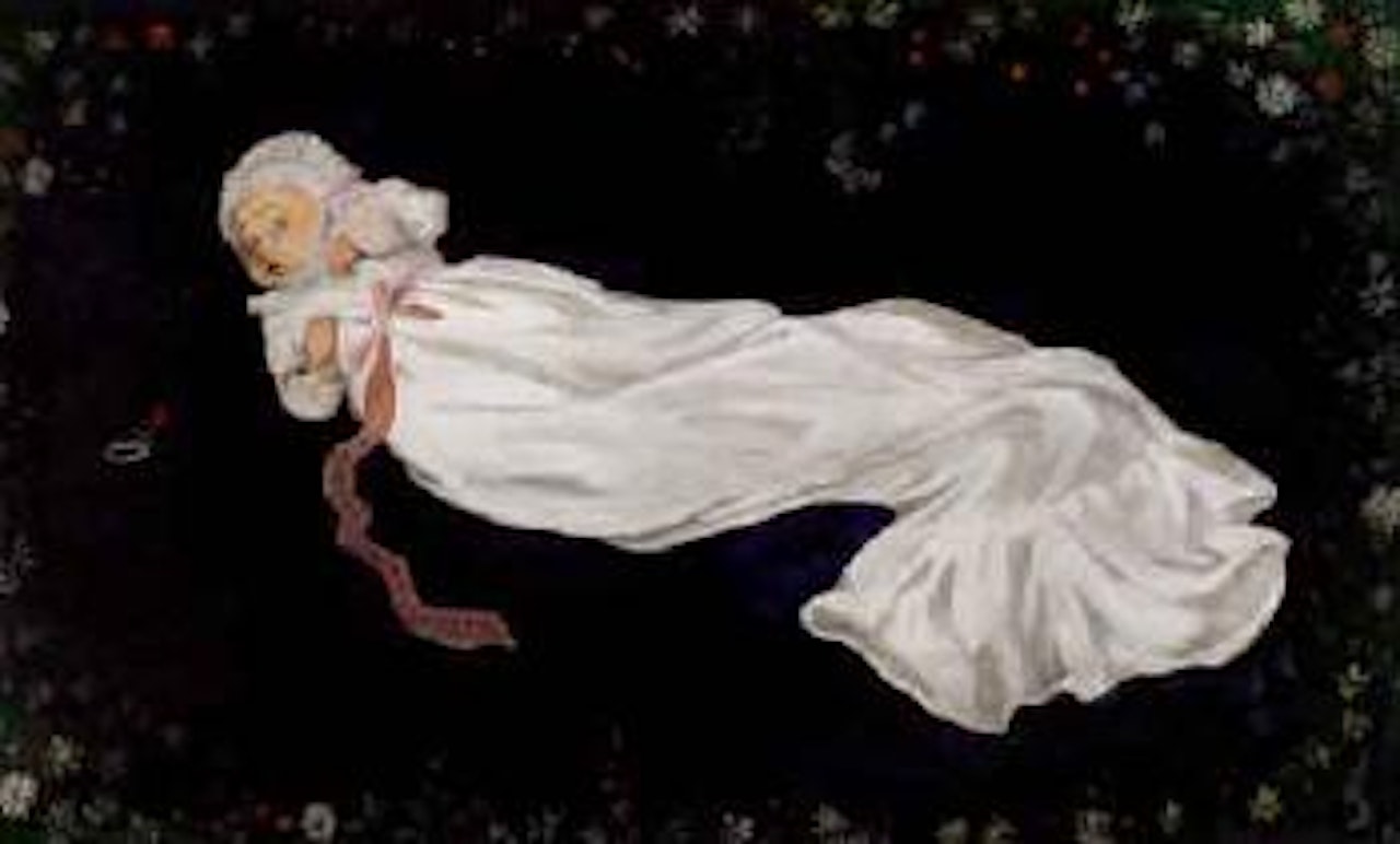 The baby - Eva Bendedikta Elisabeth - wearing christening robe by Ivar Arosenius