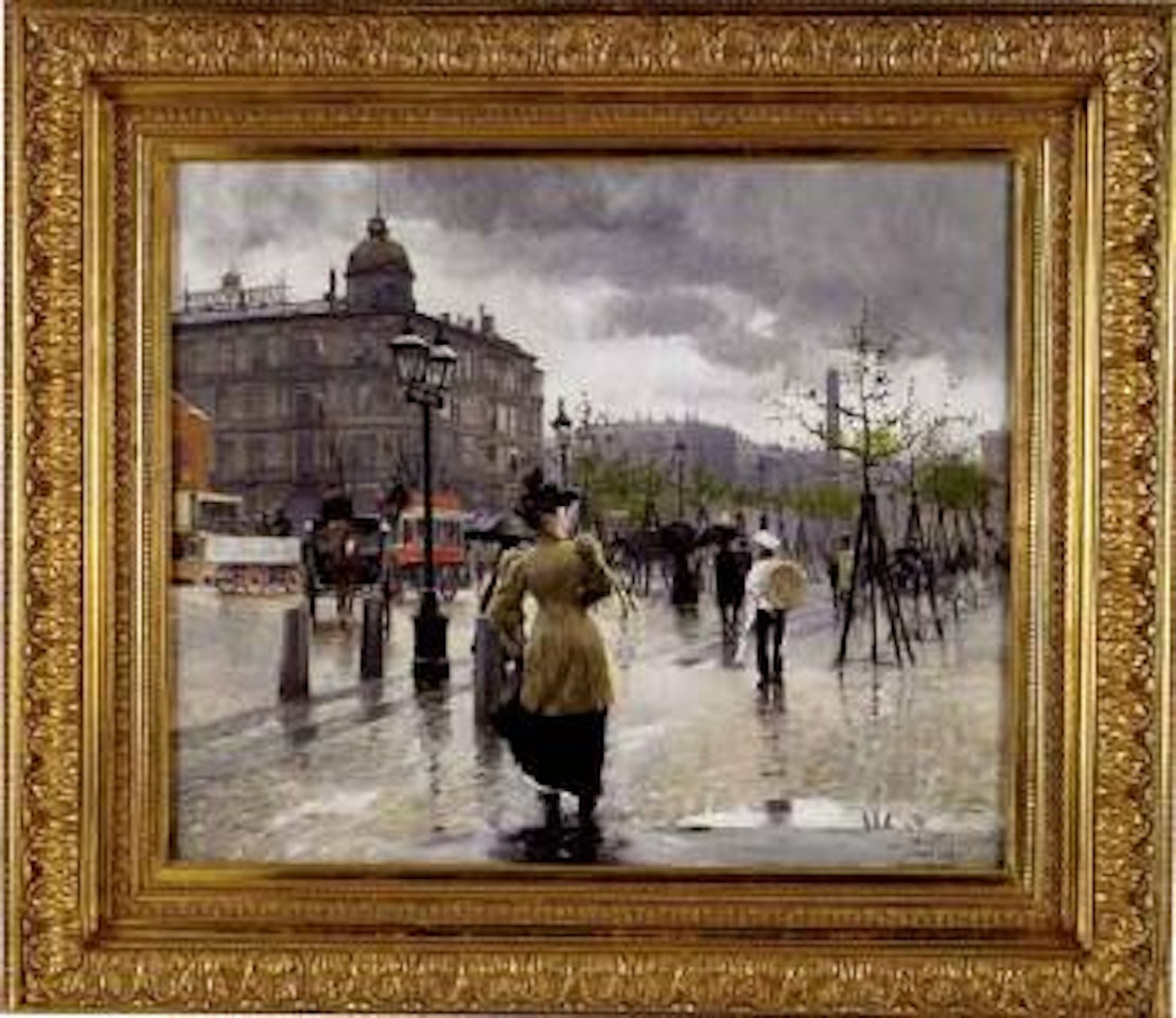 Flaneurs in Vesterbrogade - spring day in Copenhagen by Paul Fischer