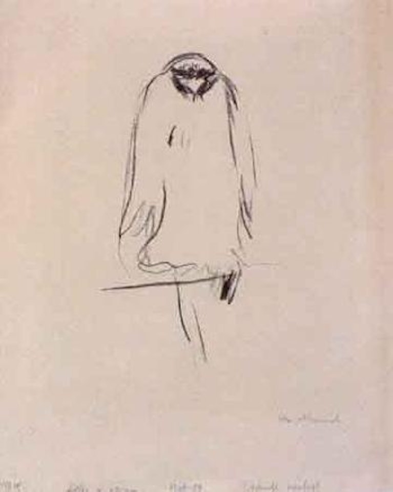 Seated bird of prey - eagle by Edvard Munch