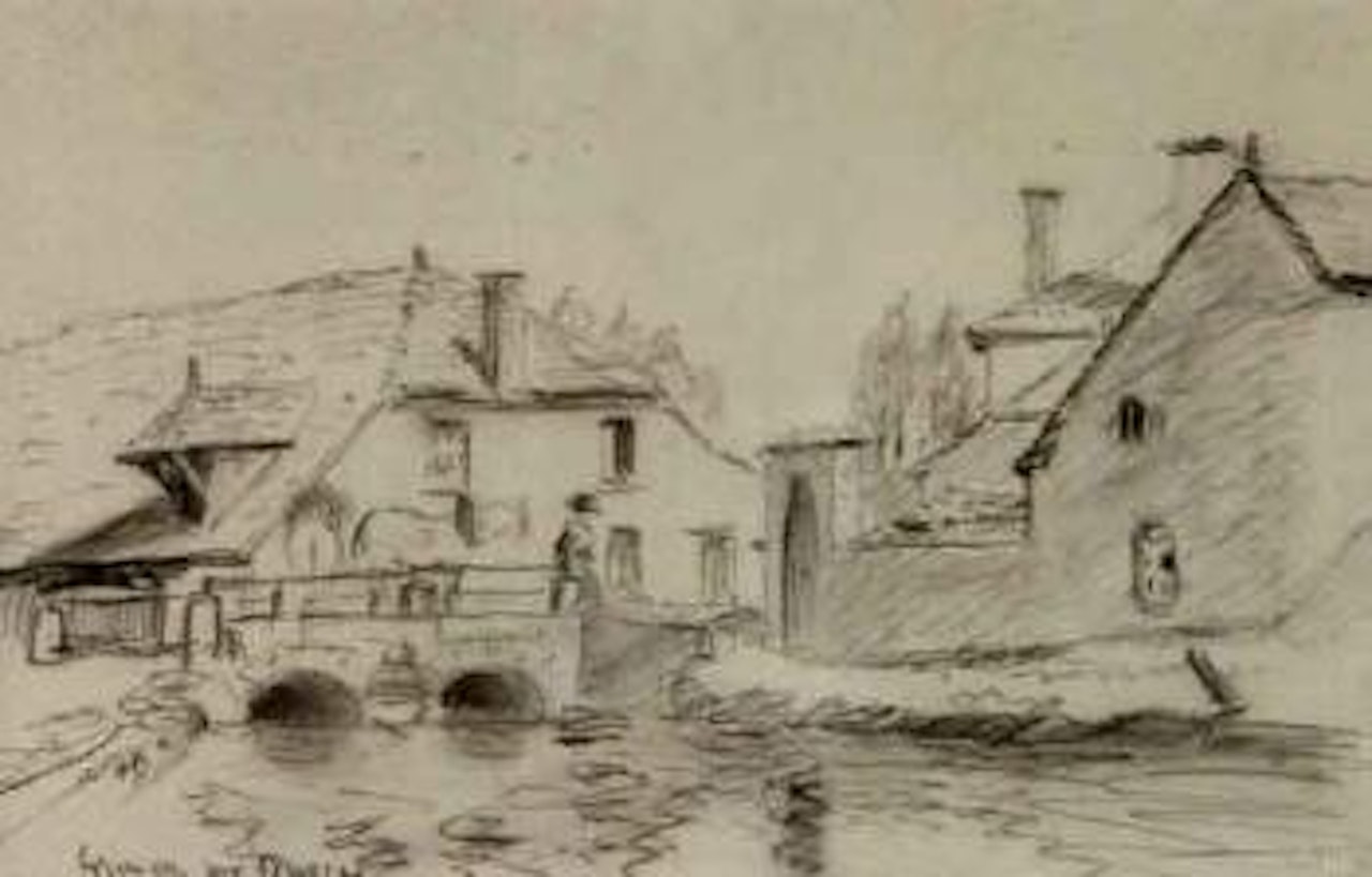Pont sur l'Ource a Grancey by Camille Pissarro