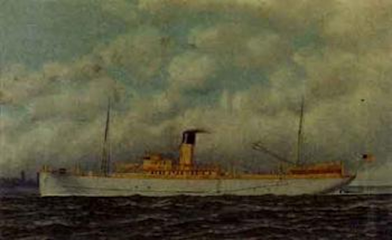 American steamship off New York by Antonio Jacobsen