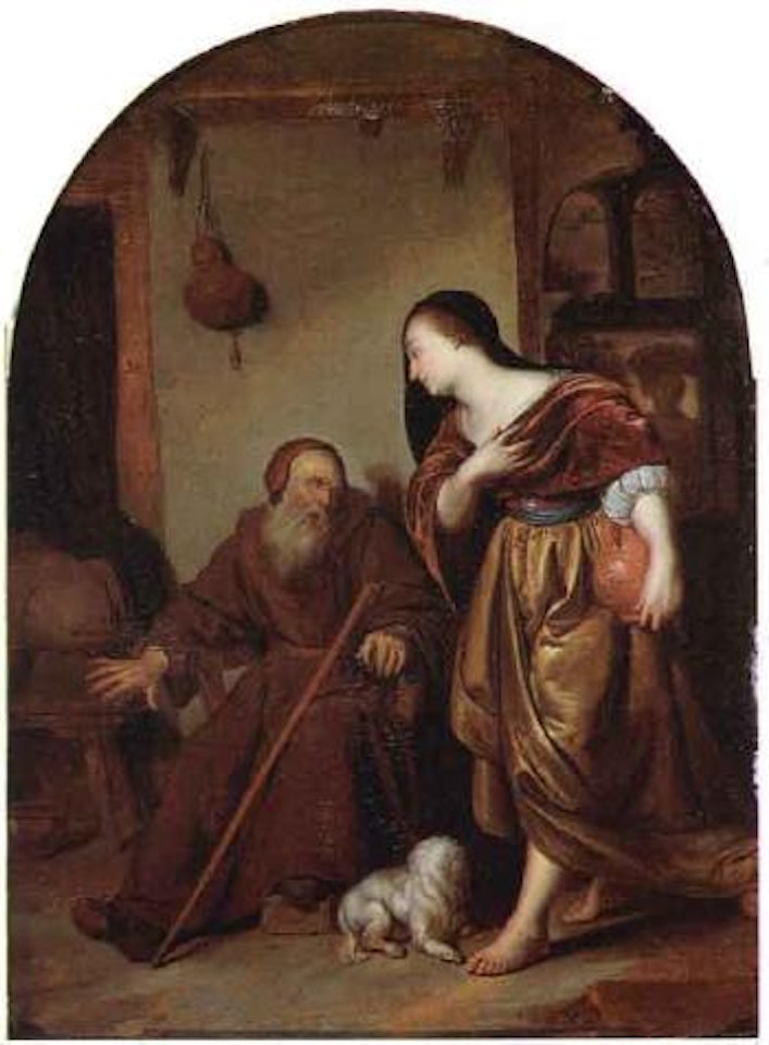 La femme de Jeroboam et le prophete Ahijah by Willem van Mieris