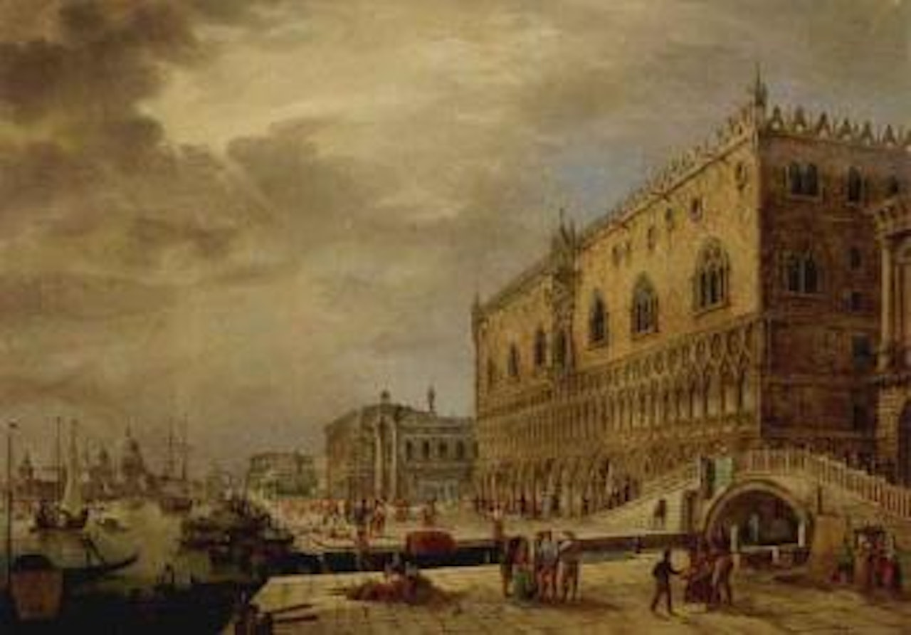 View of the Doge's Palace towards the Grand Canal. San Maria Della, Venice by Venetian School