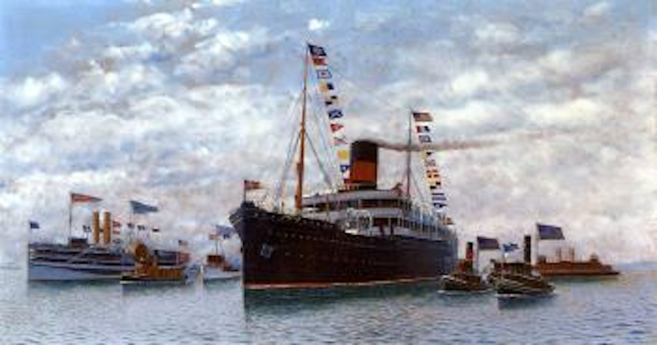 Oscar II entering New York harbour by Antonio Jacobsen