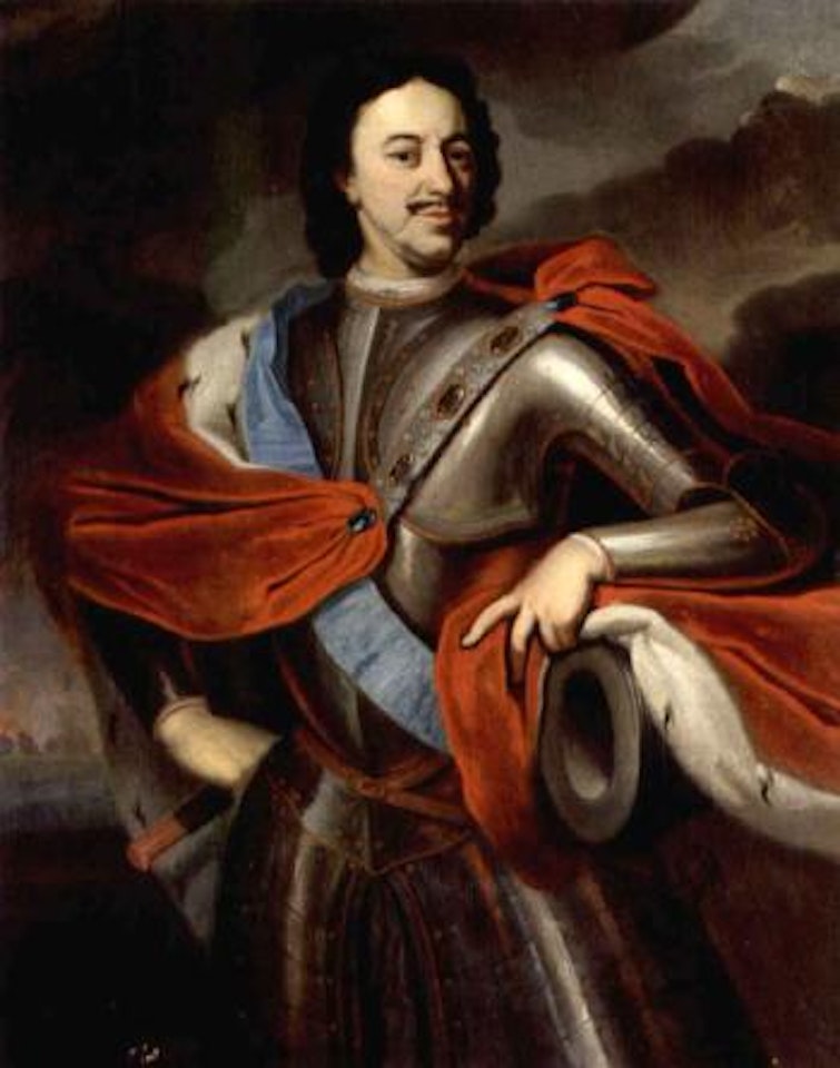 Portrait of Czar Peter the Great. Portrait of Czarina Catherina Alexejevna by German School