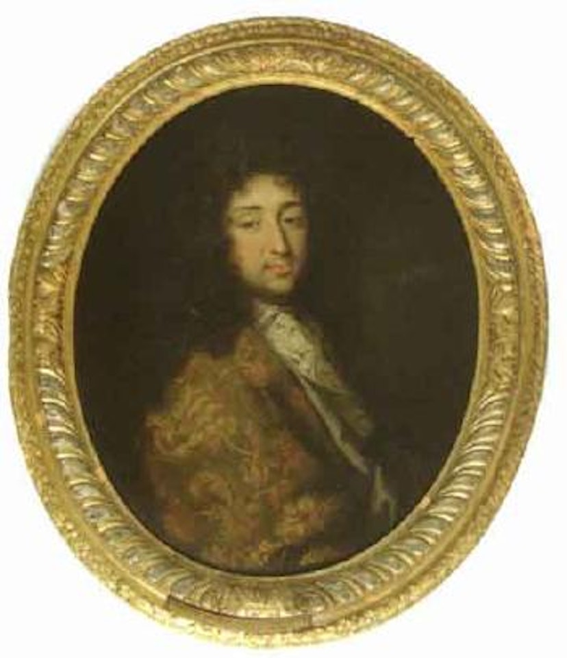 Portrait of a gentleman with long curling wig by English School