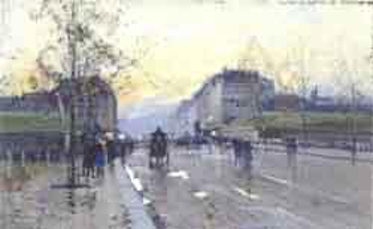 Parisian boulevard by Eugene Galien-Laloue