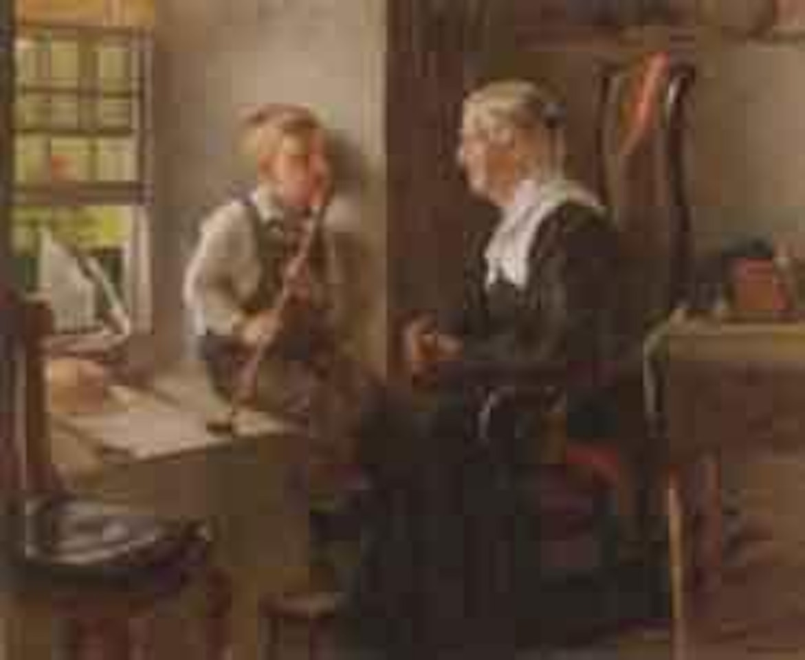 Telling stories to grandma by John George Brown