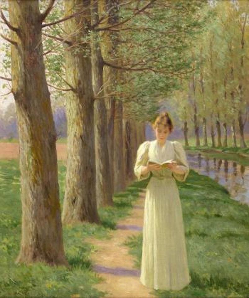 Woman reading by Leopold Franz Kowalsky