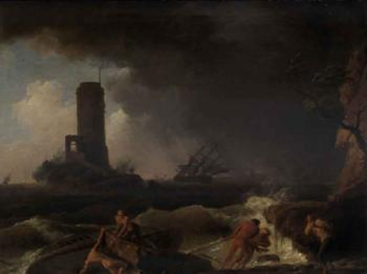 Dangerous arrival by Claude Joseph Vernet