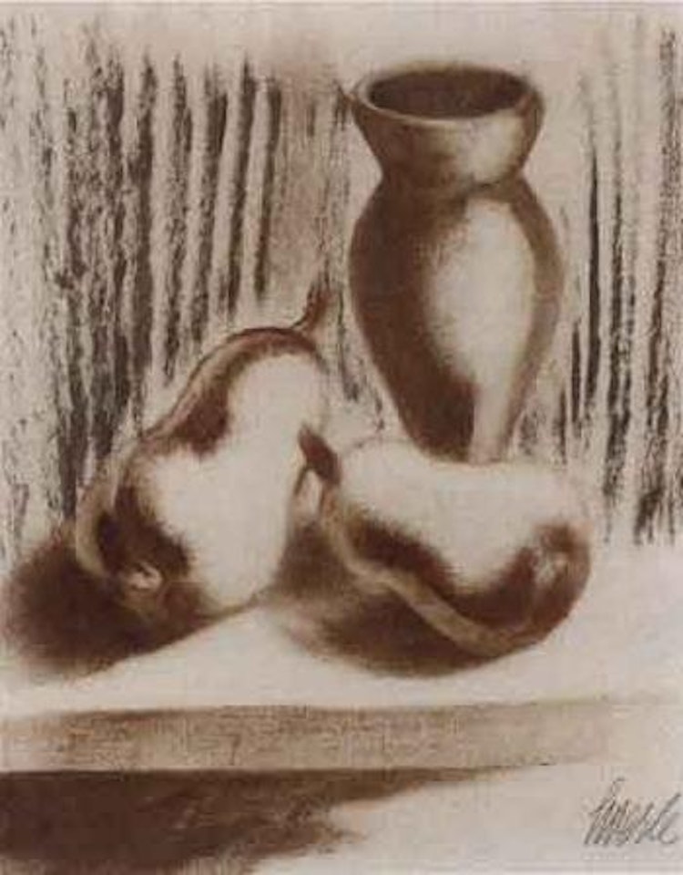 Still life with jug and pears by Heinrich Hoerle