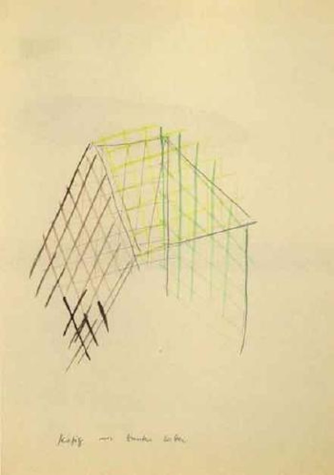 Beetle out of colourful lattice by Sigmar Polke