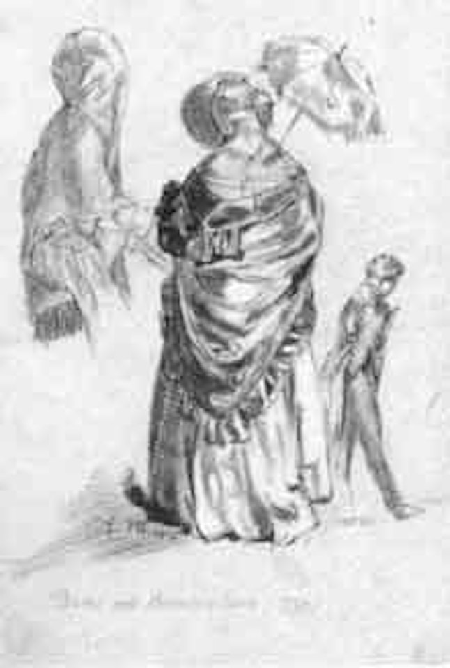 Studies of three figures by Adolph Menzel