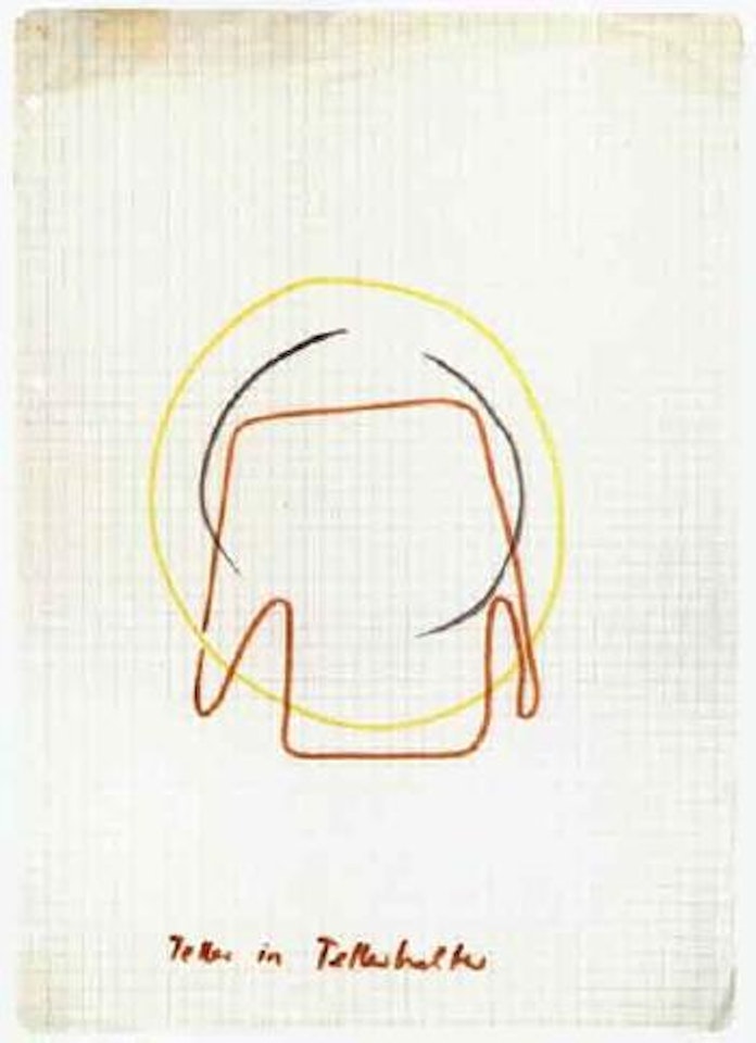Plate in plate holder by Sigmar Polke