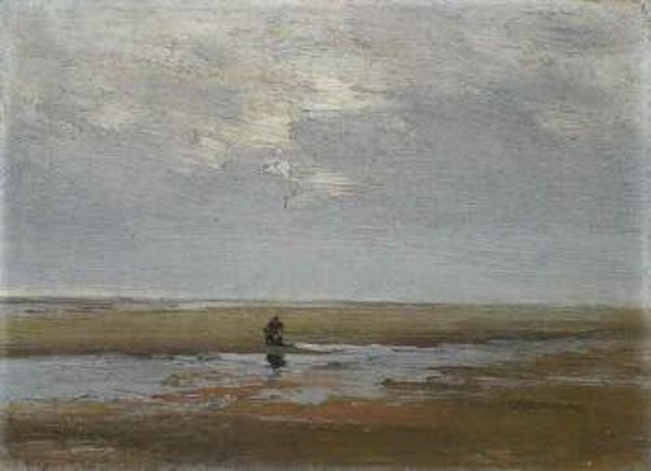 L'artiste travaillant sur la plage a la panne by Ivan Pavlovitch Pochitonov