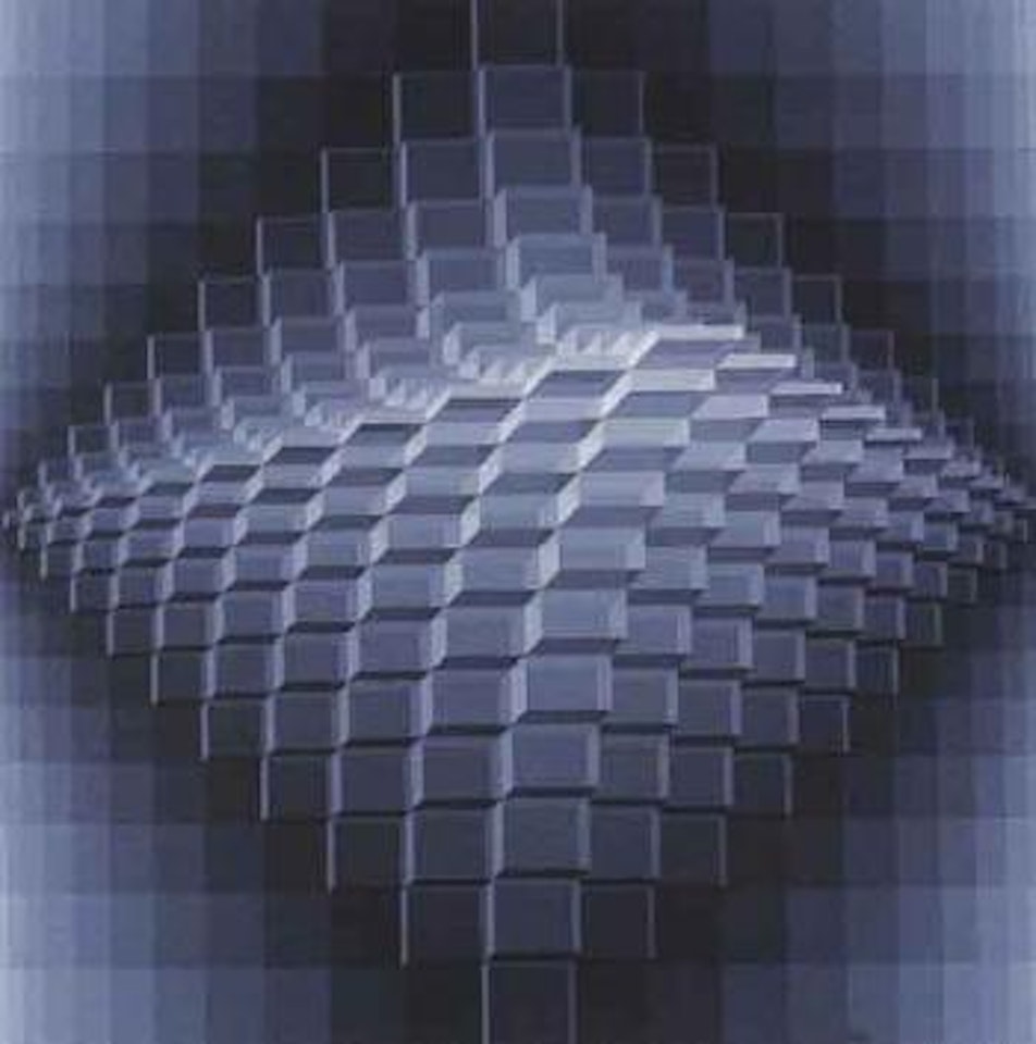 Cubic transparent structure by Jean-Pierre Yvaral
