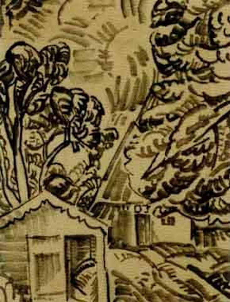 Houses in between trees by Leo Gestel