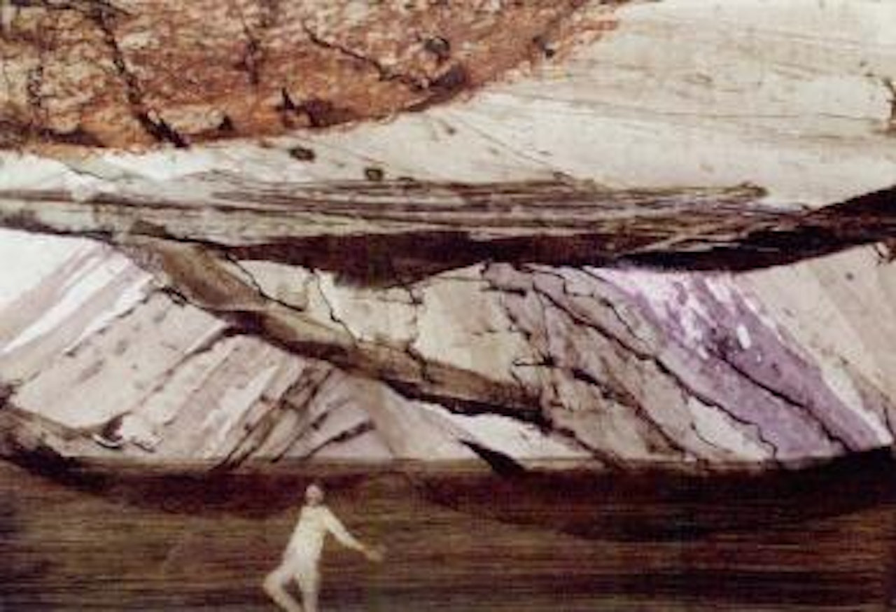 Figure in landscape by Sidney Nolan