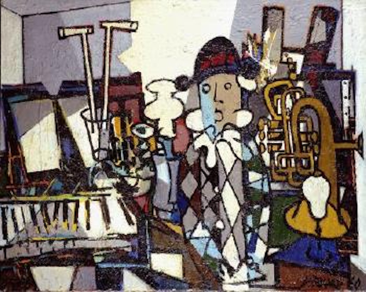 Arlequin musicien by Claude Venard