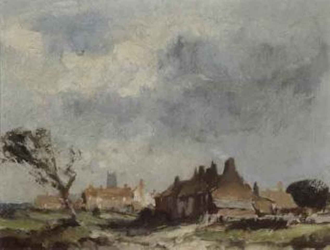 Village scene in Norfolk by Edward Seago
