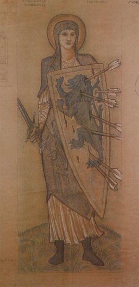 Fortitude, design for stained glass at St. Cuthbert's church by Edward Coley Burne-Jones
