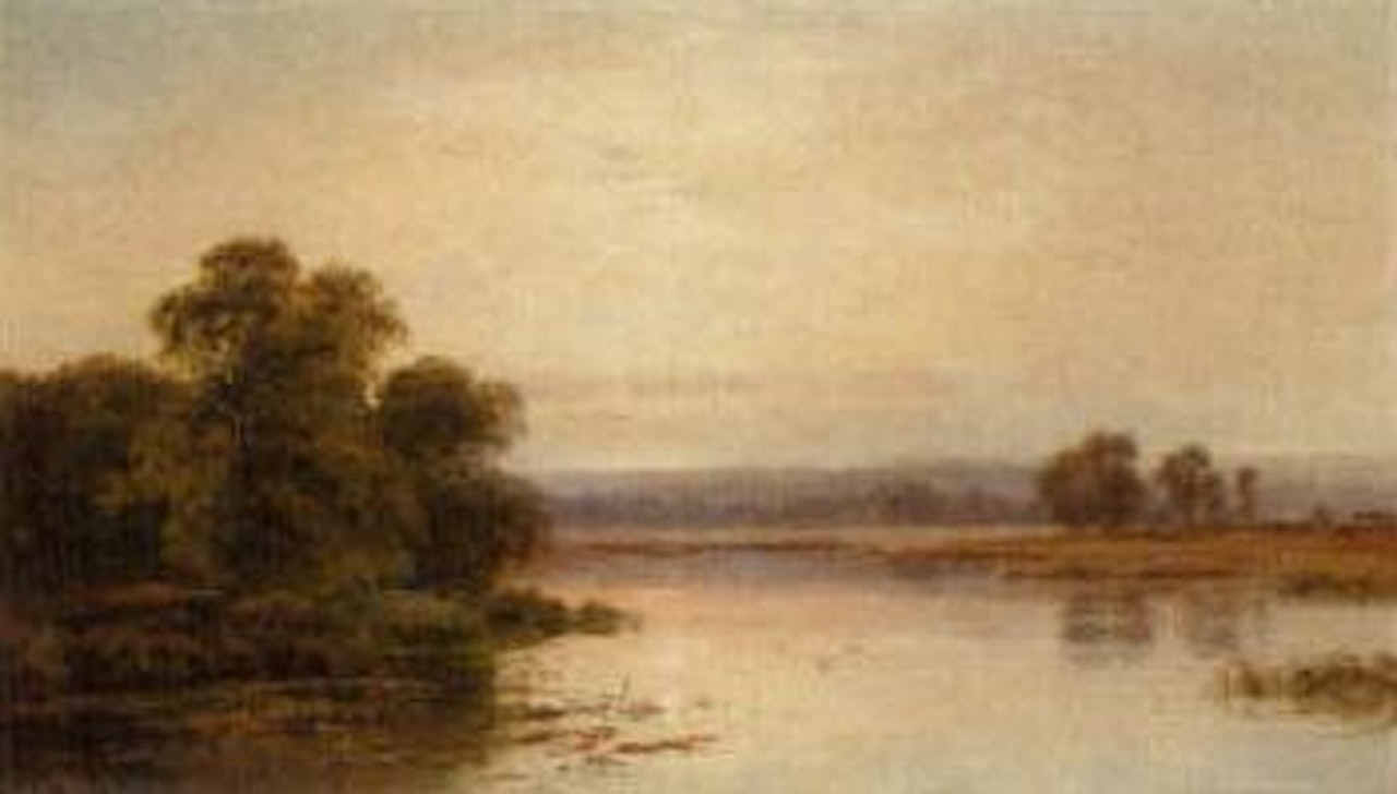 Early dawn, River Thames at Taplow by Alfred de Breanski