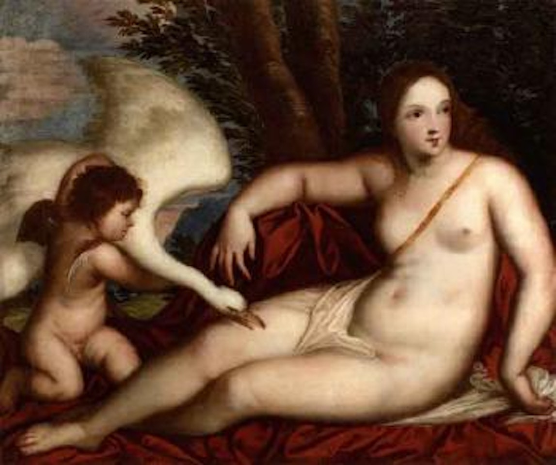 Leda and the Swan by Jacopo Palma il Giovane