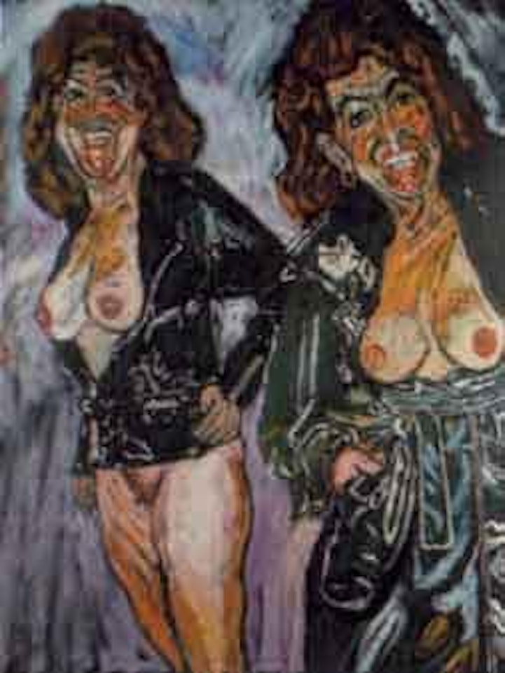 Two Patti's in black by John Bratby