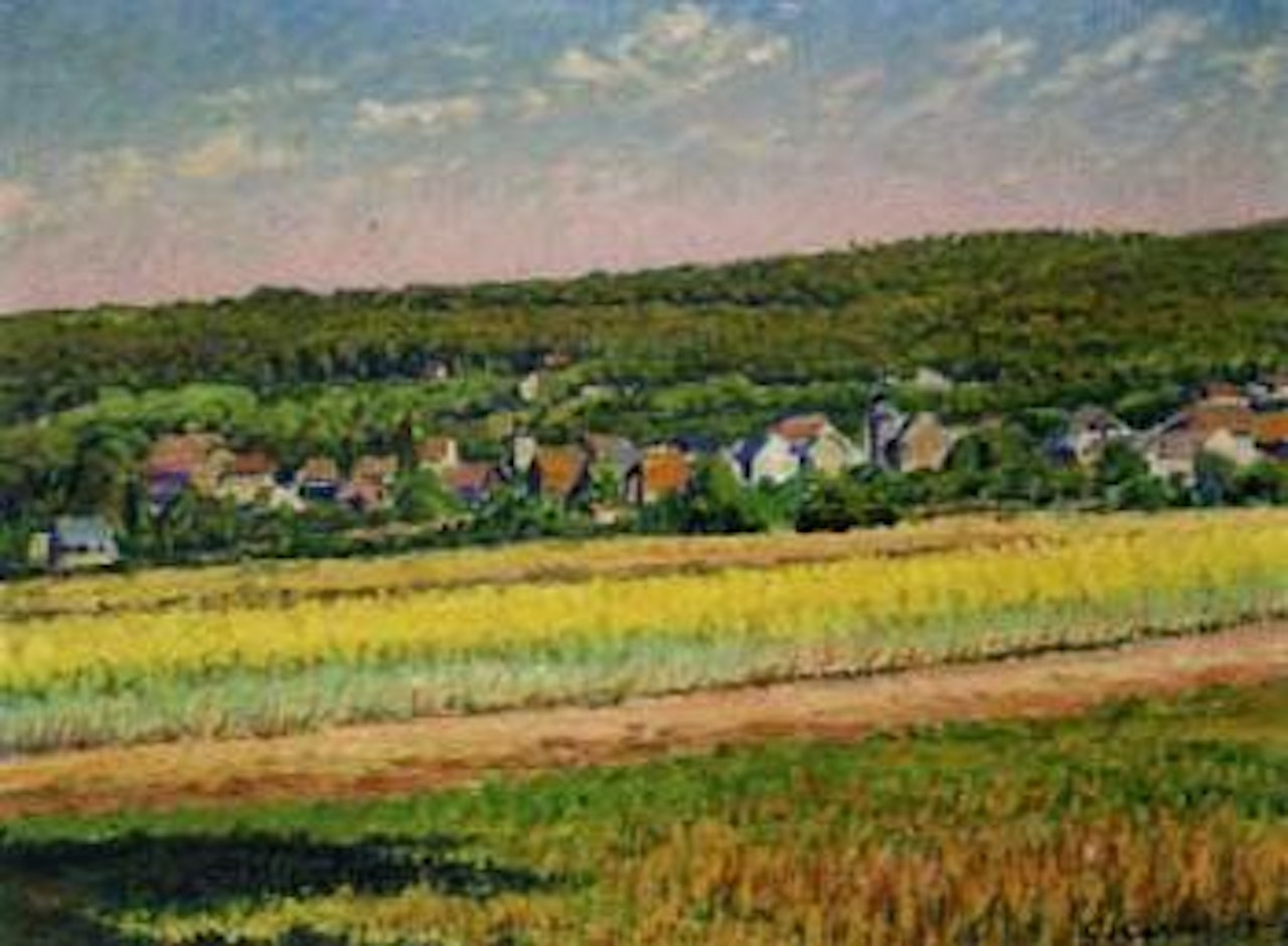 Vue de village by Gustave Cariot