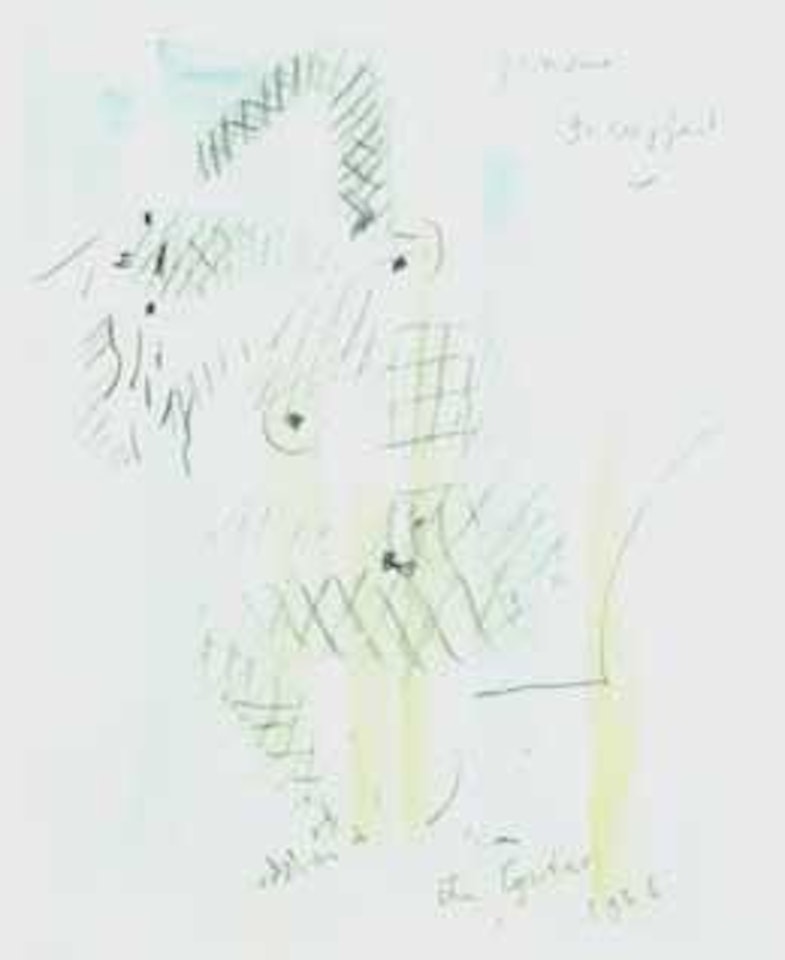 Femme arlequin se coiffant by Jean Cocteau
