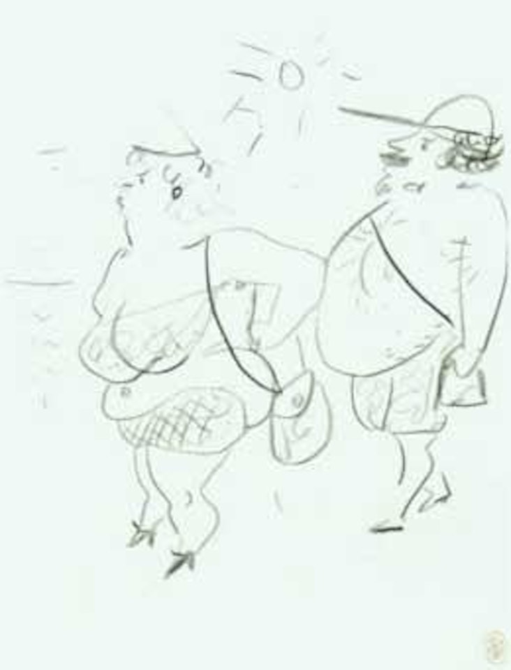 Touristes sur la plage du Prado by Jean Cocteau