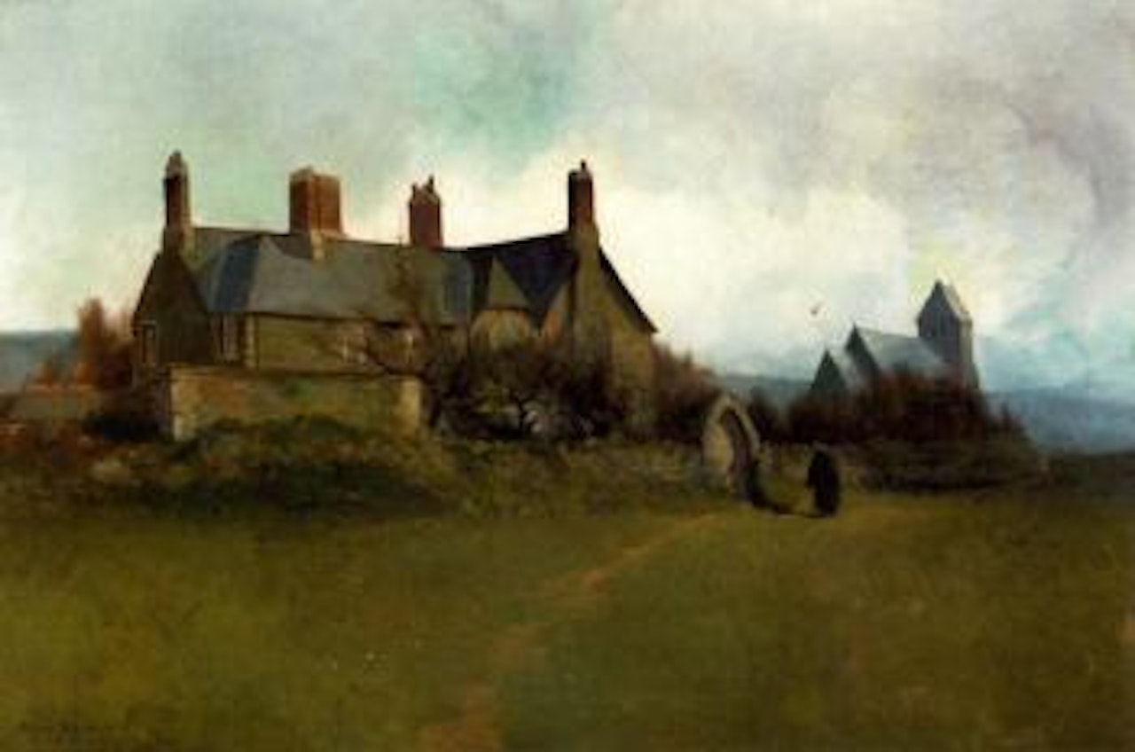 Halsetown vicarage and church by Sydney Mortimer Laurence