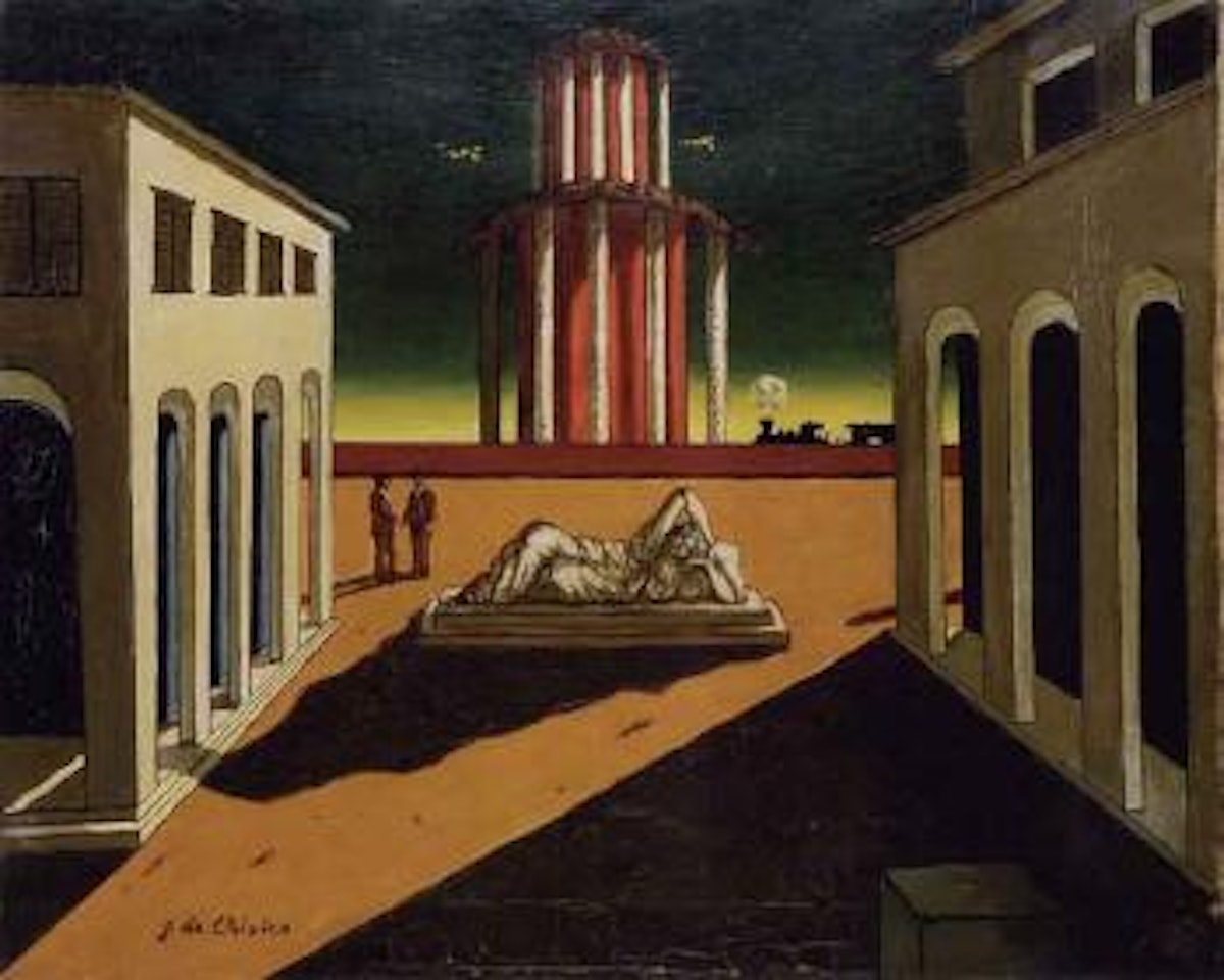 Italian square by Giorgio de Chirico