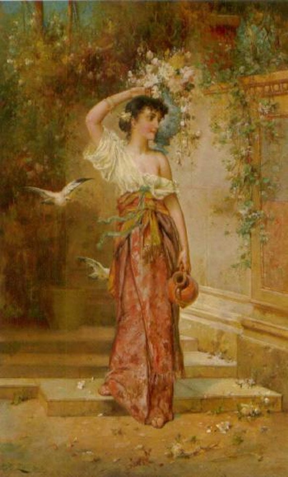 Flower girl by Hans Zatzka
