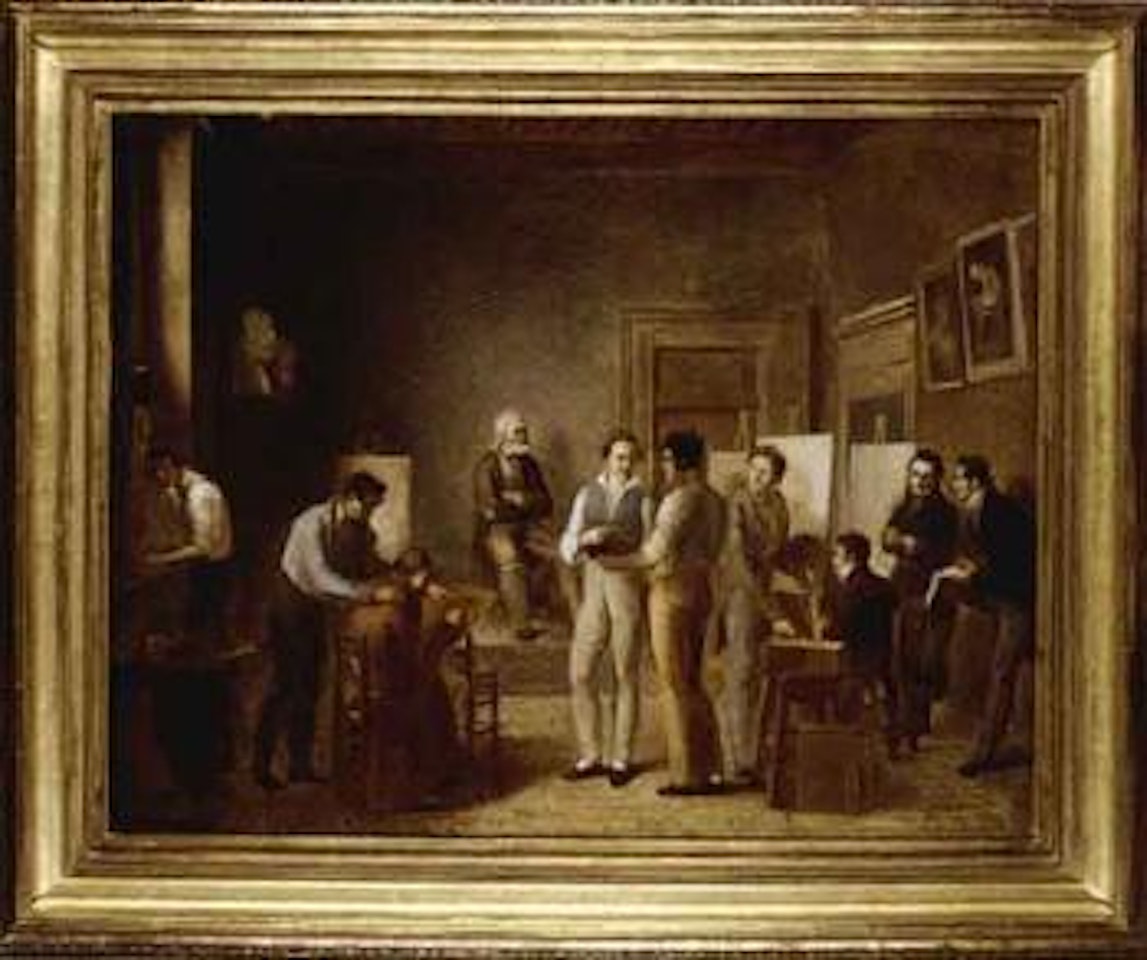 Artists in an atelier by Continental School