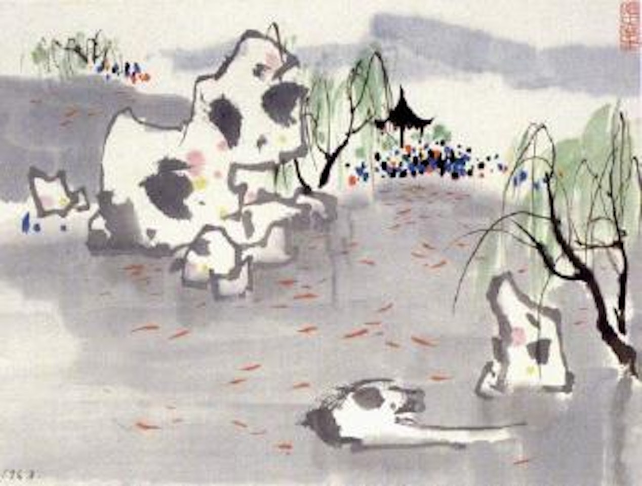 Fish viewing by Wu Guanzhong