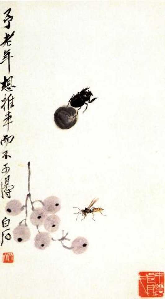Grapes and insects by Qi Baishi