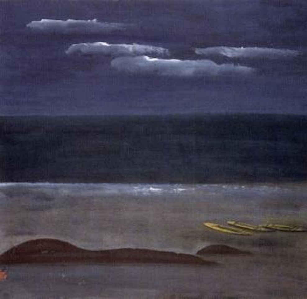 On the beach by Lin Fengmian