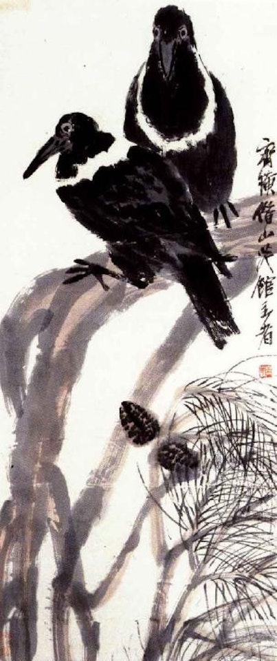 Birds and pine by Qi Baishi