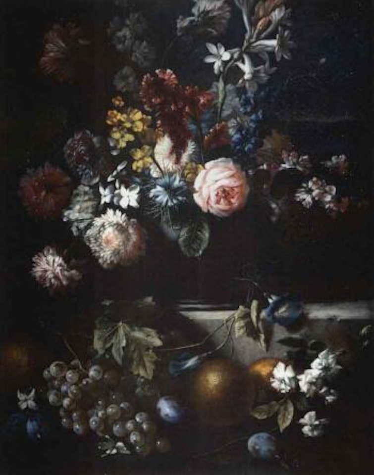 Vase with flowers and fruit by Franz Werner von Tamm