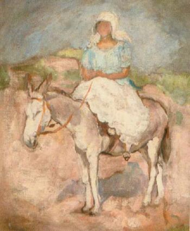 Saint Jean de Monts,jeunne femme sur un ane by Henri Lebasque