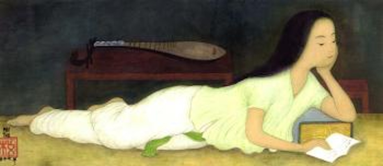 Jeune fille lisant by Mai Trung Thu