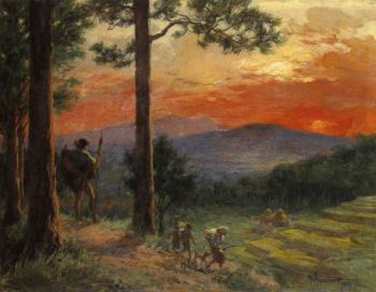 Returning home by Fernando Amorsolo