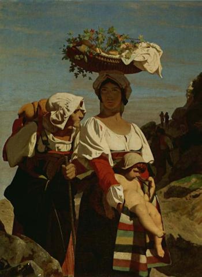 Two Italian peasant women and an infant by Jean Léon Gérome