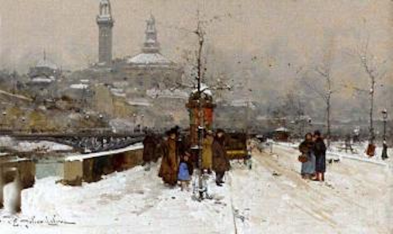 Winter, le Trocadero by Eugene Galien-Laloue