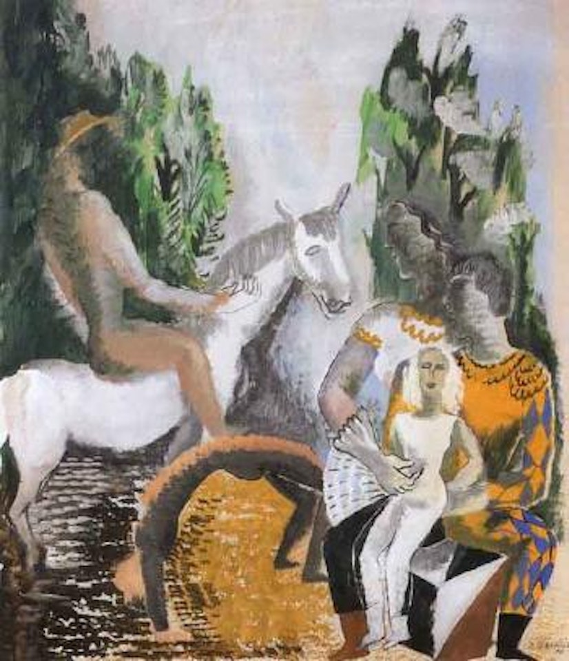 Cavalier, famille et arlequin by Ossip Zadkine