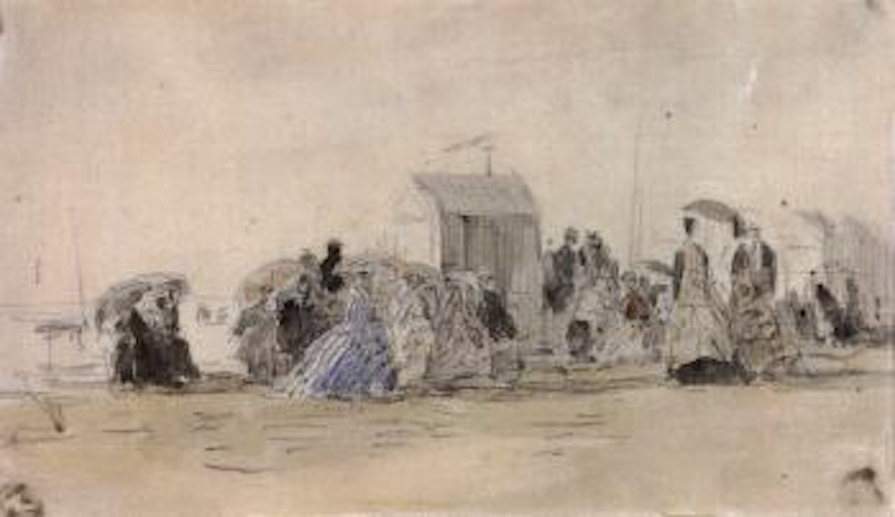 Crinolines sur la plage by Eugène Boudin